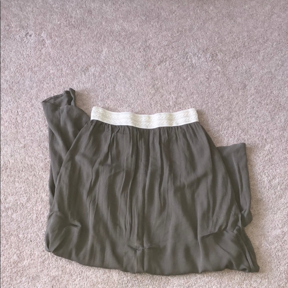 Olive green maxi skirt